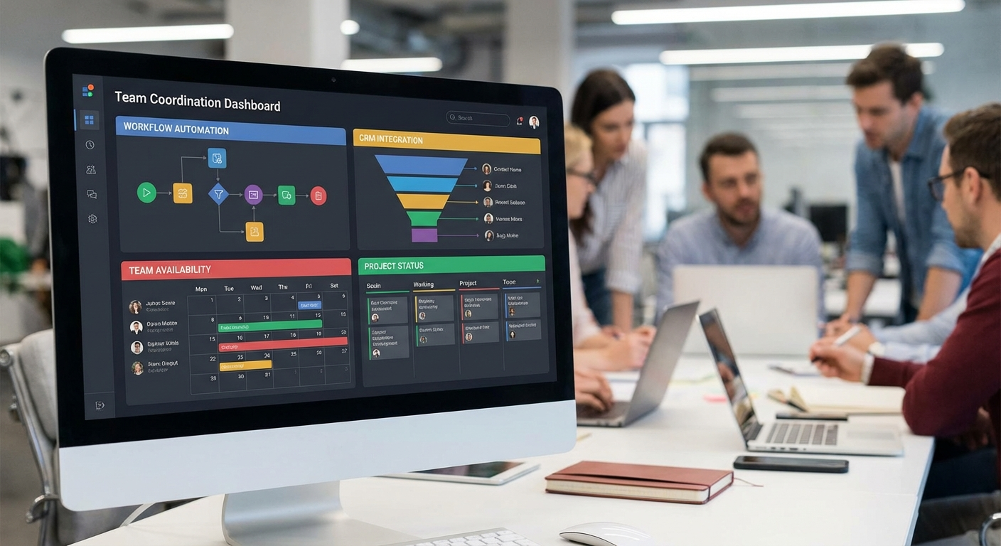 Workflow automation dashboard with CRM integration